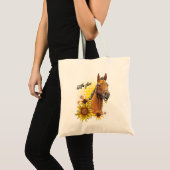 Hand zeichnend Pferd mit Sonnenblumen Tragetasche (Vorderseite (Produkt))