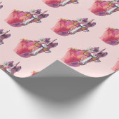 Hand zeichnend rosa Einhorn Geschenkpapier (Ecke)