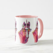 Hand zeichnend Rosa Einhorn-Tasse Tasse (VorderseiteRechts)