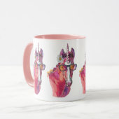 Hand zeichnend Rosa Einhorn-Tasse Tasse (Vorderseite Links)