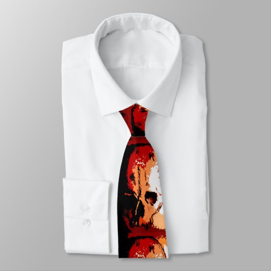Hand Zeichnend Skull Neck Tie Krawatte (Gebunden)
