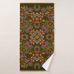 Hand zeichnete Fantasy Blumen Muster. Vintage Vorl Badehandtuch