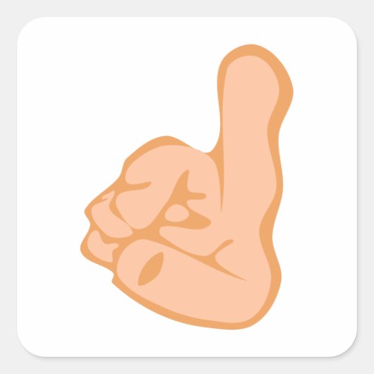 Hand Zeigefinger index finger Quadratischer Aufkleber (Vorderseite)