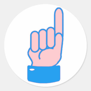 Hand Zeigefinger index finger Runder Aufkleber