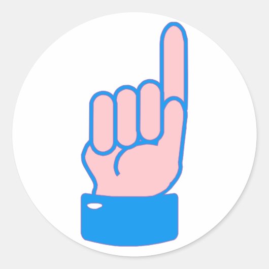 Hand Zeigefinger index finger Runder Aufkleber (Vorderseite)