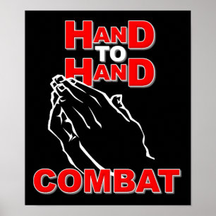 Hand-zu-Hand-Kampf-Gebetszeichen-Plakat Christlich Poster