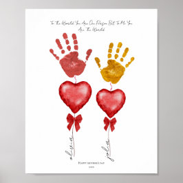 Handabdruck-Muttertags-Andenken, Herz Muttertag Poster