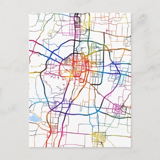 Handan China City Map Postkarte (Vorderseite)