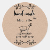 Handarbeit aus Ziegenmilch Runder Aufkleber (Vorderseite)