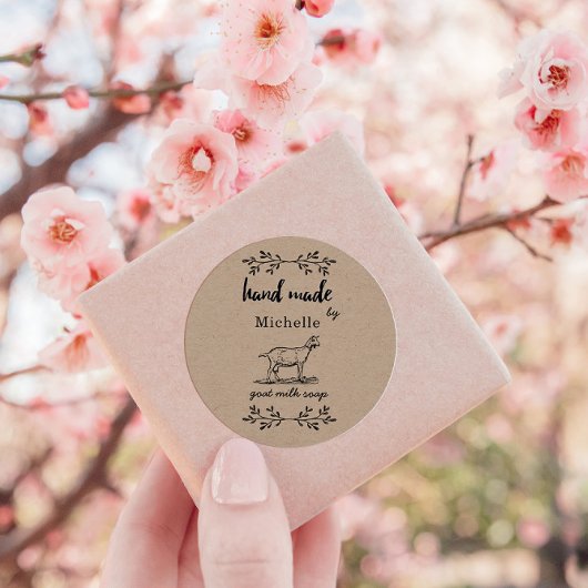 Handarbeit aus Ziegenmilch Runder Aufkleber