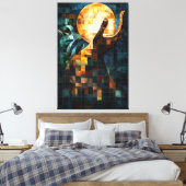 Handarbeit mit lichtgefestigten Glas-Surreal-Kunst Leinwanddruck (Insitu (Schlafzimmer))