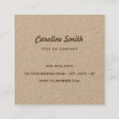 Handarbeit mit Liebe-Briefmarke mit Namensschild Quadratische Visitenkarte (Rückseite)