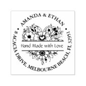 Handarbeit mit Liebe Foral Theme Permastempel (Design)