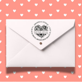 Handarbeit mit Liebe Foral Theme Permastempel