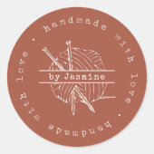 Handarbeit mit Liebe Strick Klein Business Runder Aufkleber (Vorderseite)