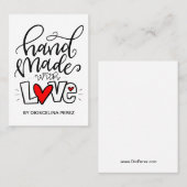 Handarbeit mit Liebe, Telefonnummerkarte (Vorne/Hinten)