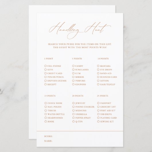 Handbag Jagd Elegantes White Brautparty Spiel (Vorne/Hinten)