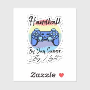 Handball bei Tag Gamer bei Nacht Aufkleber