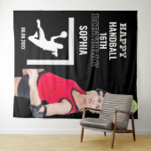 Handball Birthday, Handball Girl Player Backdrops Wandteppich (Beispiel (Horizontal))