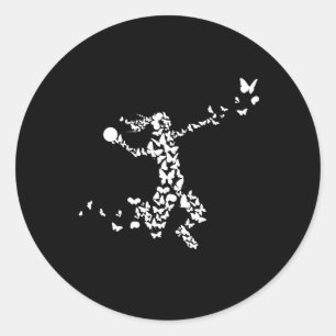 Handball Butterfells Handball Player Runder Aufkleber