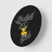 Handball Chick #4 Runde Wanduhr (Winkel)