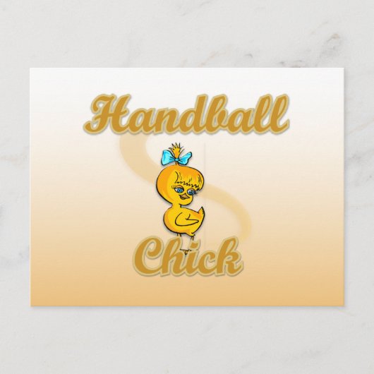 Handball Chick Postkarte (Vorderseite)
