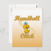 Handball Chick Postkarte (Vorne/Hinten)