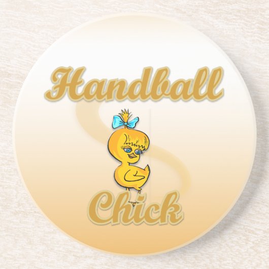 Handball Chick Sandstein Untersetzer (Vorne)