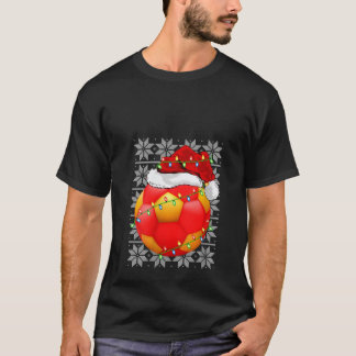 Handball Christmas Lights Weihnachtsmannmütze Hand T-Shirt