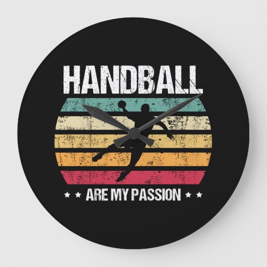 Handball Circle Runner Are my Passion Retro Gift Große Wanduhr (Vorderseite)