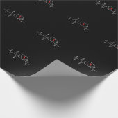 Handball EKG Liebe und Herzschlag Geschenkpapier (Ecke)