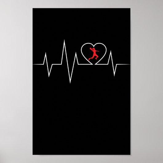 Handball EKG Liebe und Herzschlag Poster (Vorne)