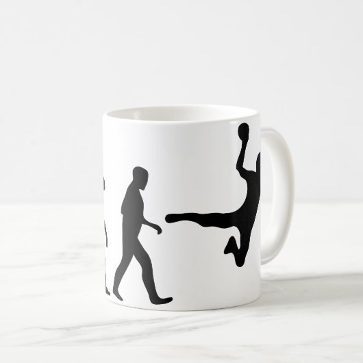 Handball-Evolution Kaffeetasse (VorderseiteRechts)