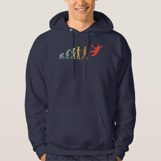 Handball Evolution Retro Sport Handball Player Hoodie (Vorderseite)
