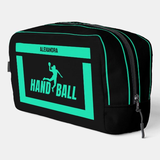 Handball Geburtstagsgeschenk, Handball Player Girl Waschbeutel (Rechte Ecke)