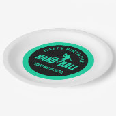 Handball Girl Birthday, Handball Player Gift Pappteller (Schrägansicht)