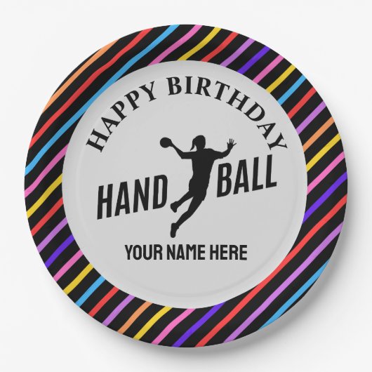 Handball Girl Birthday, Handball Player Gift Pappteller (Vorderseite)