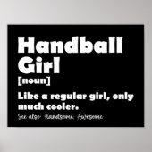 Handball Girl Funny Dictionary Definition Poster (Vorne)