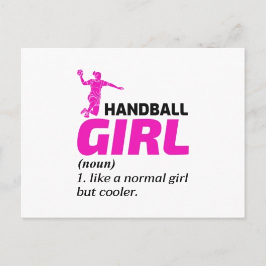 Handball Girl Handballer Funny Sprichwort Postkarte (Vorderseite)