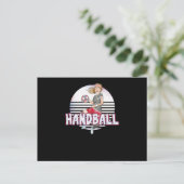 Handball Girl Paint Aiming Ball Throwing Team Spor Postkarte (Stehend Vorderseite)
