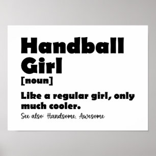 Handball-Girl-Wörterbuch Definition Funny Handball Poster