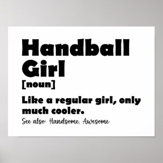 Handball-Girl-Wörterbuch Definition Funny Handball Poster