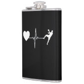 Handball Handball Handball Player Heartbeat Flachmann (Links)