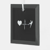 Handball Handball Handball Player Heartbeat Ornament Aus Glas (Vorderseite links)