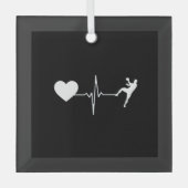 Handball Handball Handball Player Heartbeat Ornament Aus Glas (Vorderseite)