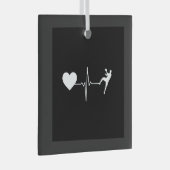 Handball Handball Handball Player Heartbeat Ornament Aus Glas (Vorderseite Rechts)