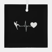 Handball Handball Handball Player Heartbeat Ornament Aus Glas (Rückseite)