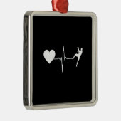 Handball Handball Handball Player Heartbeat Ornament Aus Metall (Rechts)