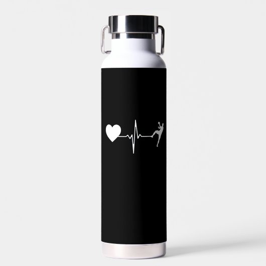 Handball Handball Handball Player Heartbeat Trinkflasche (Vorne)