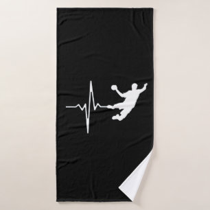 Handball - Handball Player Heartbeat Badehandtuch